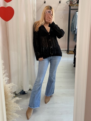 Cardigan crochet nero 2