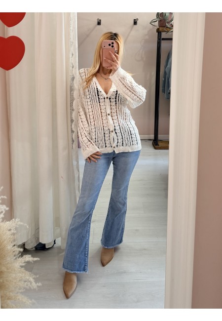 Cardigan crochet bianco