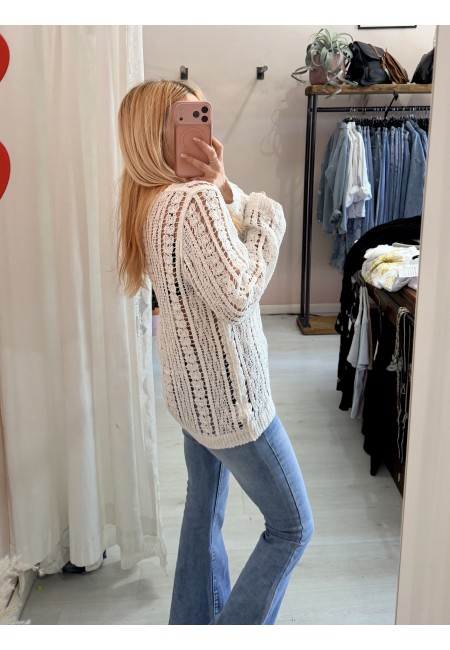 Cardigan crochet bianco