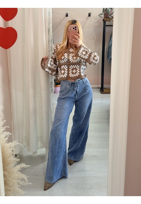 Maglia crochet biscotto