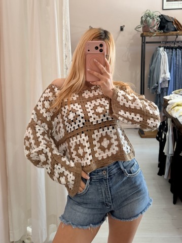 Maglia crochet biscotto