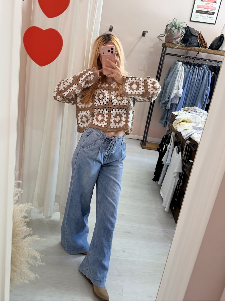 Maglia crochet biscotto