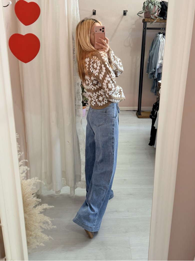 Maglia crochet biscotto