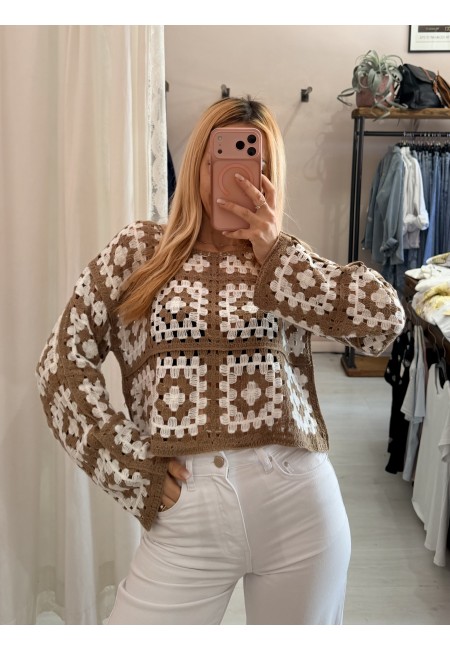 Maglia crochet biscotto