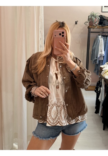 Camicetta blusa laccini boho bianca