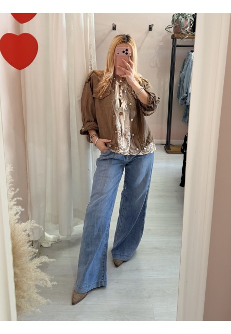 Camicetta blusa laccini boho bianca