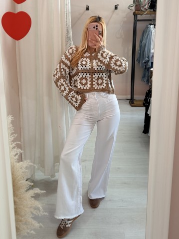 Pantaloni jeans BIANCHI larghi sfrangiati 2