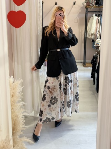 Vestito lungo floreale nero 2