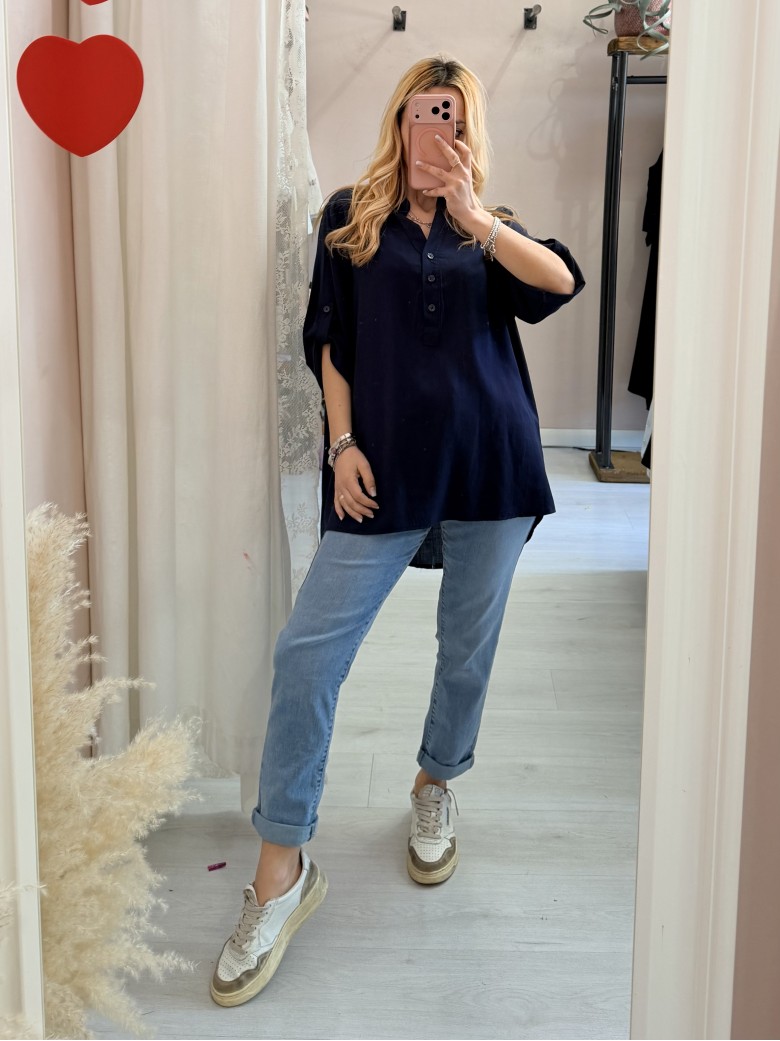 Camicione morbido blu