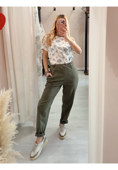 Maglia t shirt fiorellini azzurri