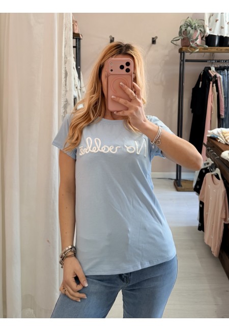 Maglia t shirt NO VABBè azzurra