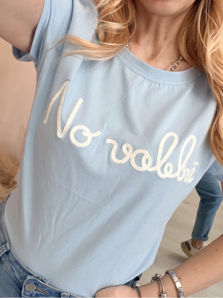 Maglia t shirt NO VABBè azzurra