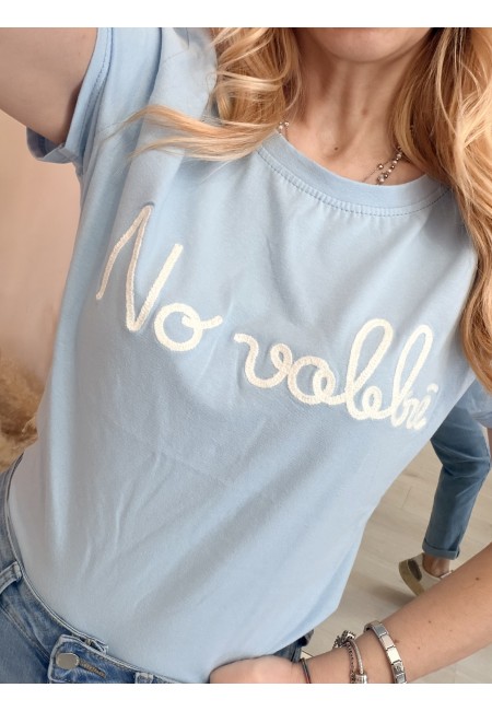 Maglia t shirt NO VABBè azzurra