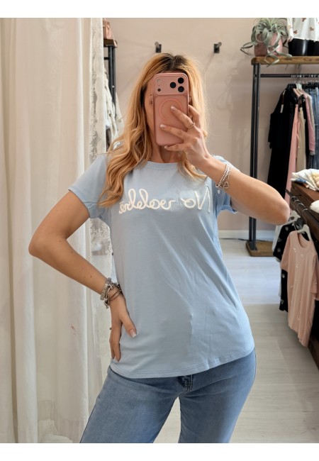 Maglia t shirt NO VABBè azzurra