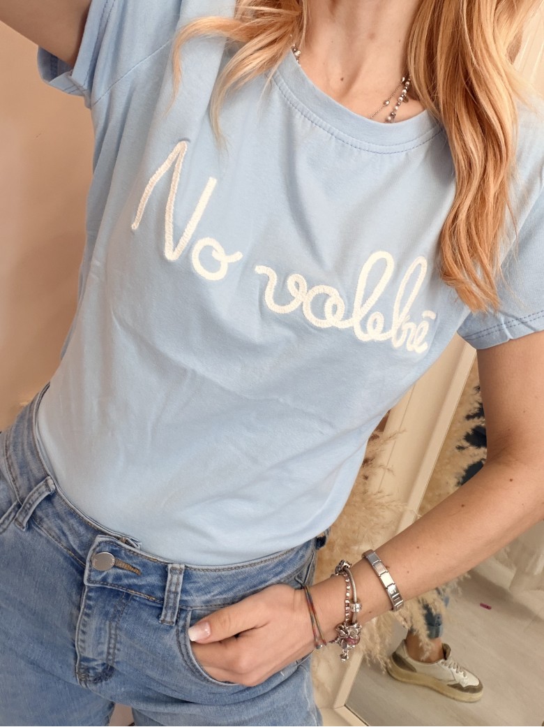 Maglia t shirt NO VABBè azzurra