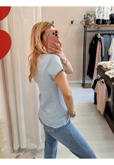 Maglia t shirt NO VABBè azzurra
