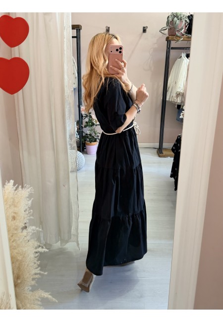 Vestito lungo CHEMISIER cotone nero