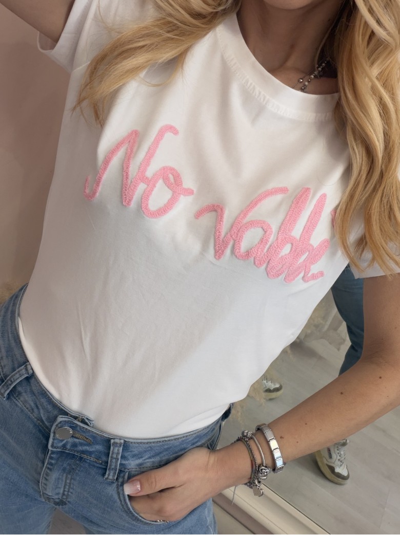 Maglia t shirt NO VABBè rosa