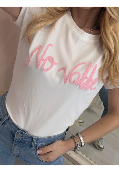 Maglia t shirt NO VABBè rosa
