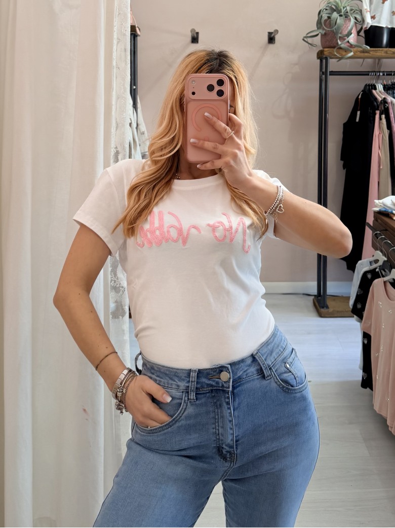Maglia t shirt NO VABBè rosa