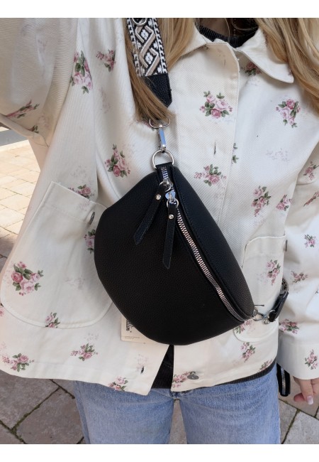 Borsetta a marsupio con tracolla fantasia nero