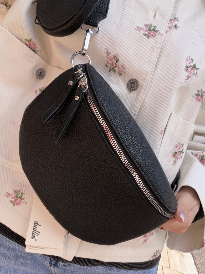 Borsetta a marsupio con tracolla fantasia nero