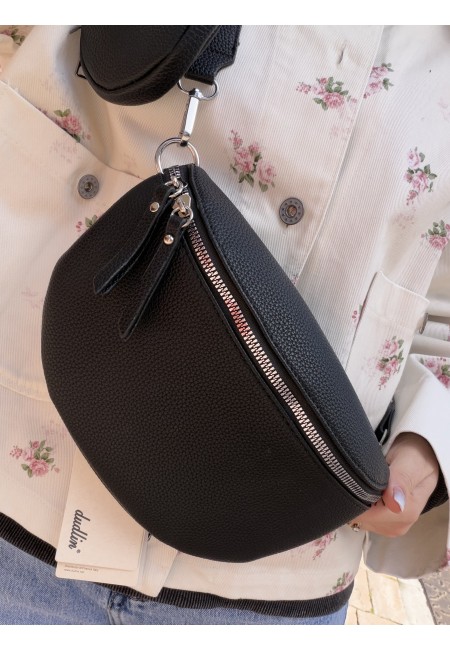 Borsetta a marsupio con tracolla fantasia nero