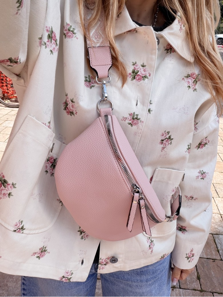 Borsetta a marsupio con tracolla fantasia rosa