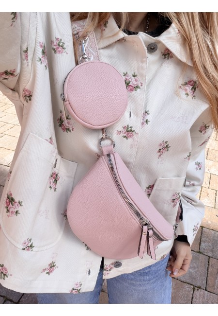 Borsetta a marsupio con tracolla fantasia rosa