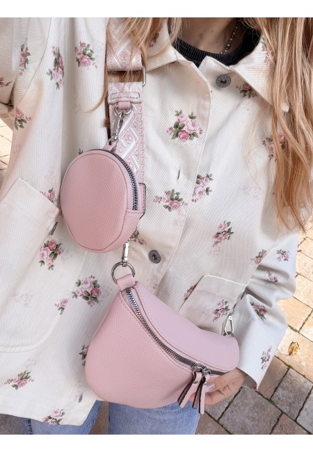 Borsetta a marsupio con tracolla fantasia rosa