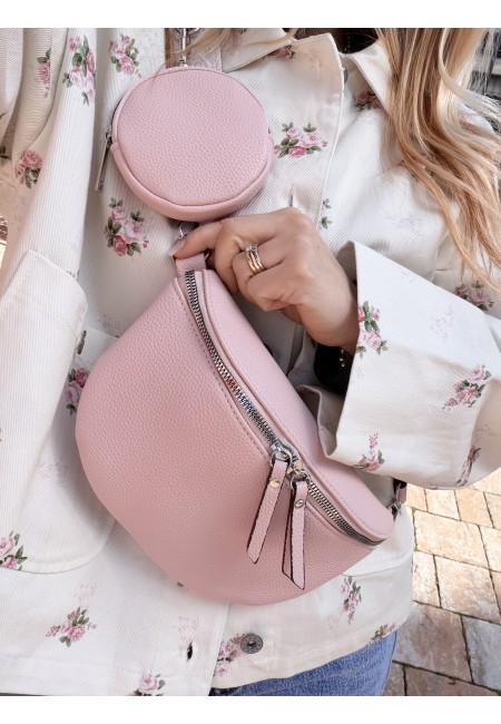 Borsetta a marsupio con tracolla fantasia rosa