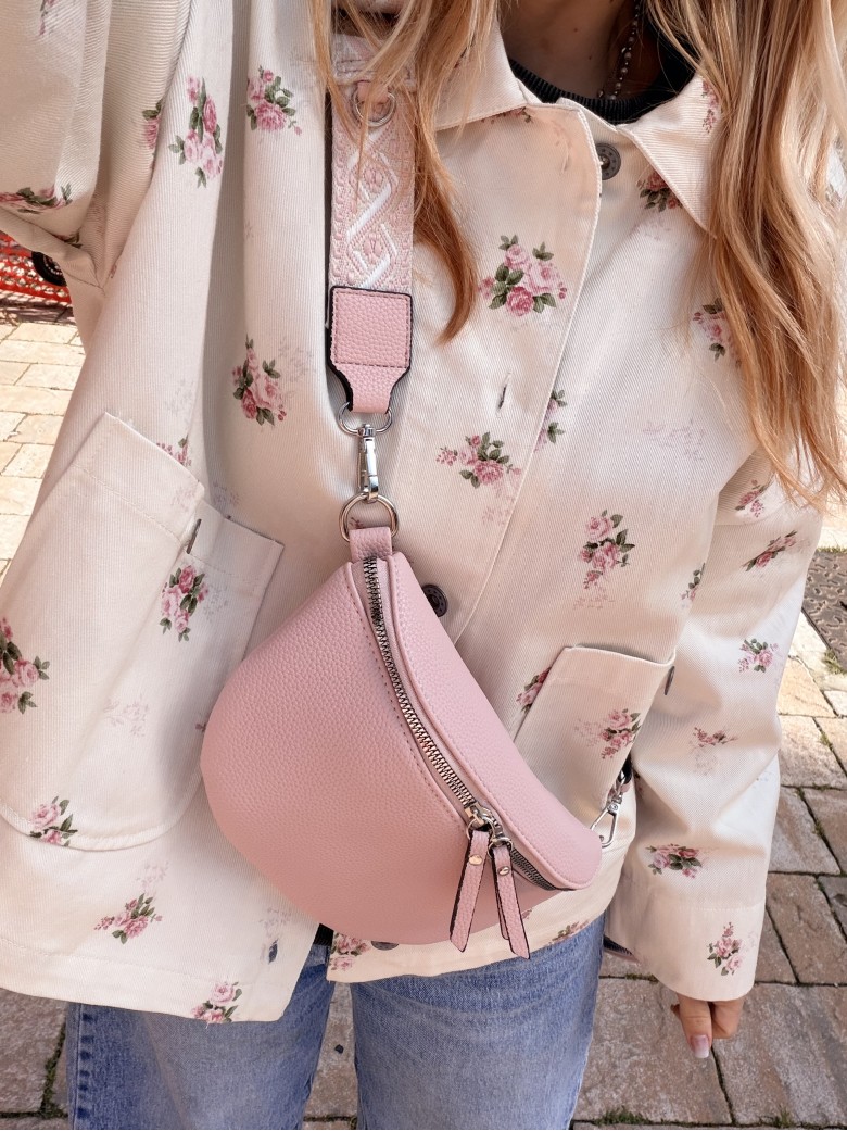 Borsetta a marsupio con tracolla fantasia rosa