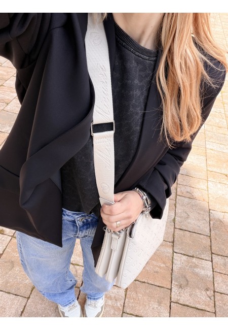 Borsetta stampini beige con tre zip