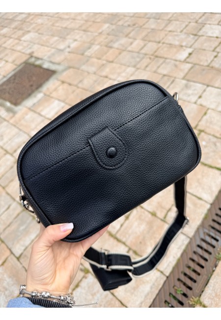 Borsetta nera con portamonete e tracolla