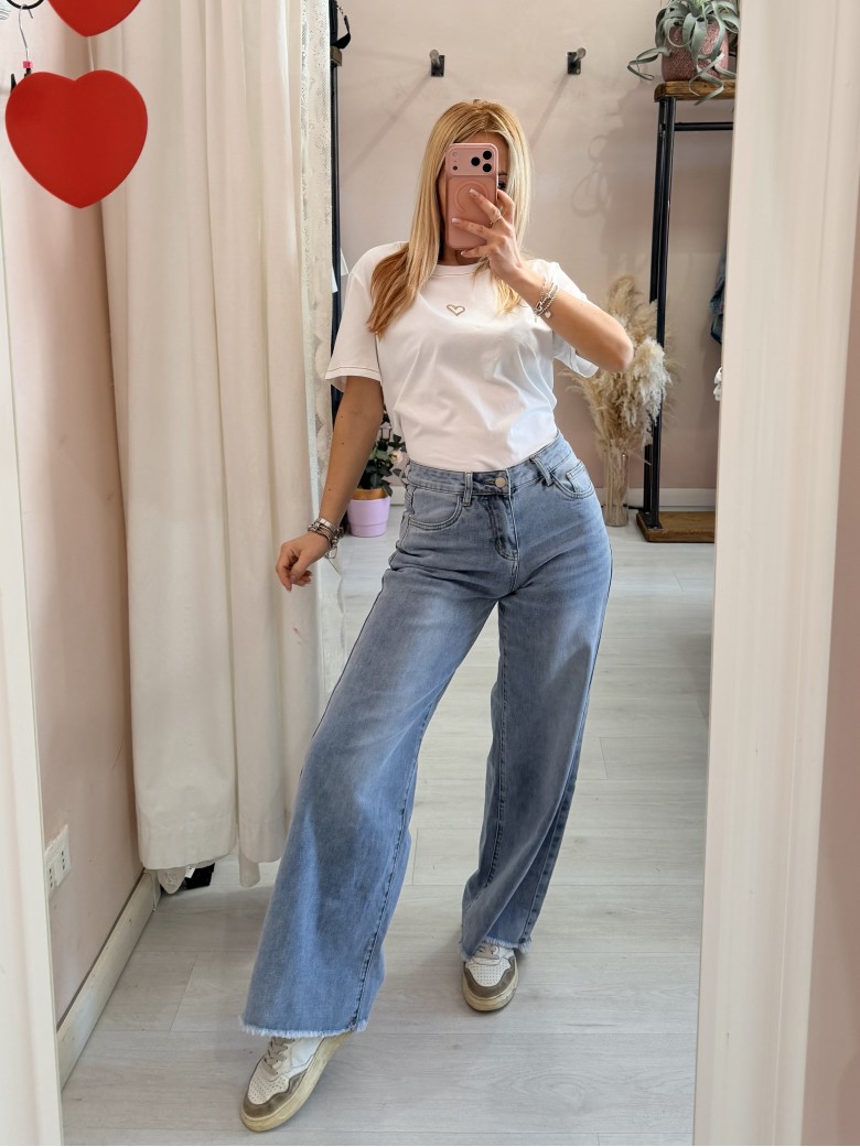 Pantaloni jeans larghi sfrangiati