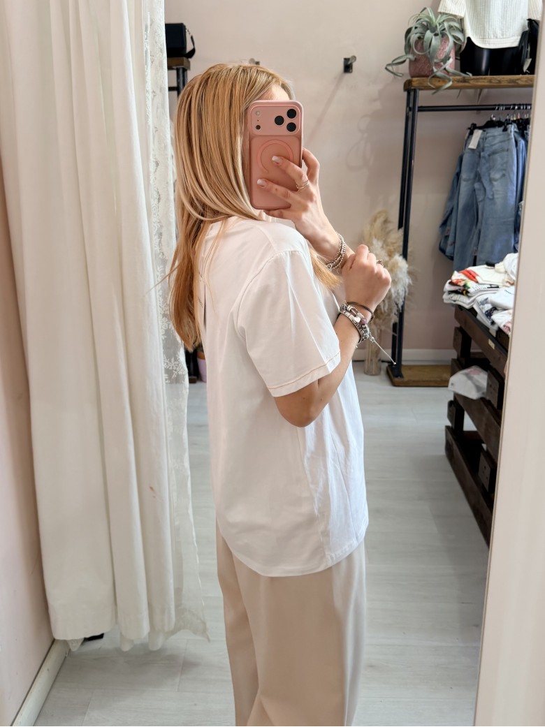 Maglia t shirt cuoricino bianca