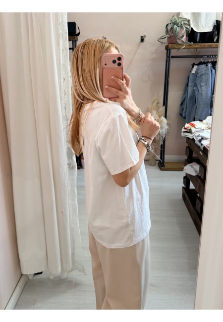 Maglia t shirt cuoricino bianca