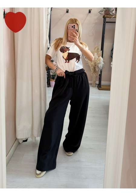 Maglia t shirt BASSOTTO occhiali e foulard