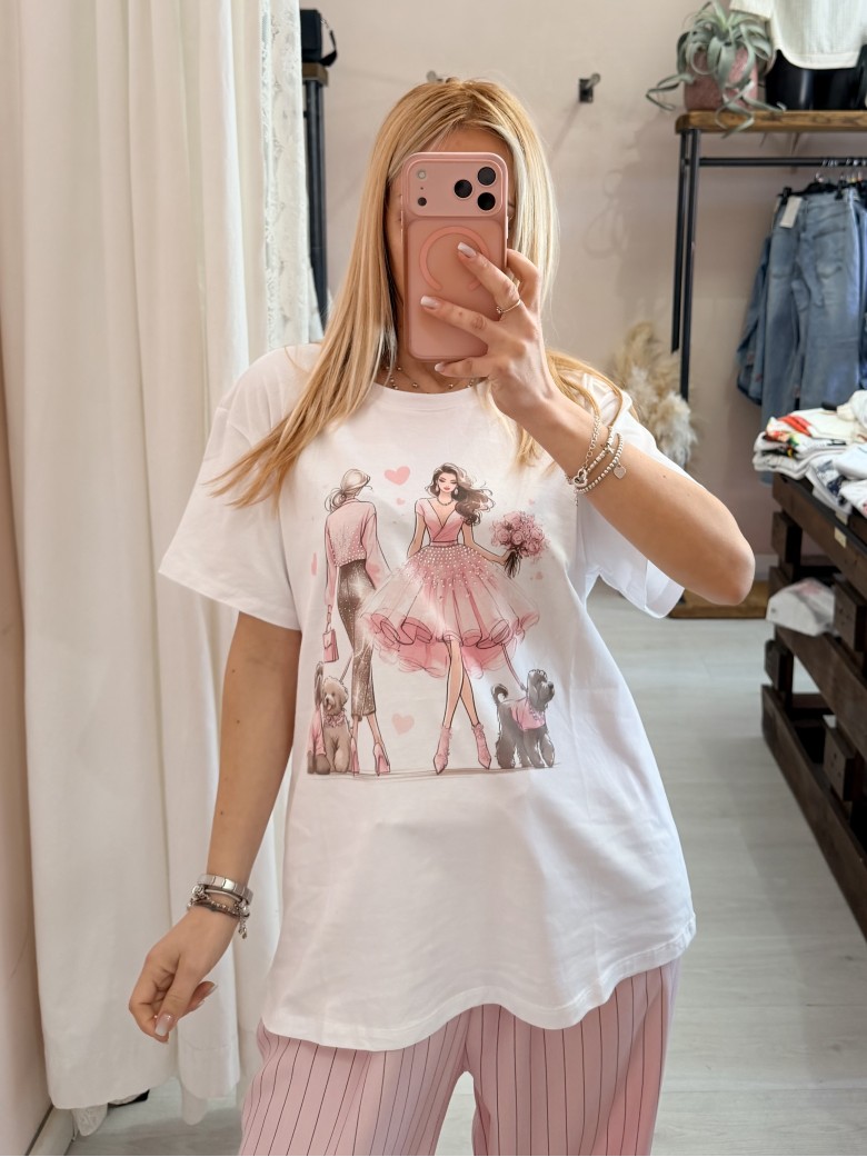 Maglia t shirt ragazze pink