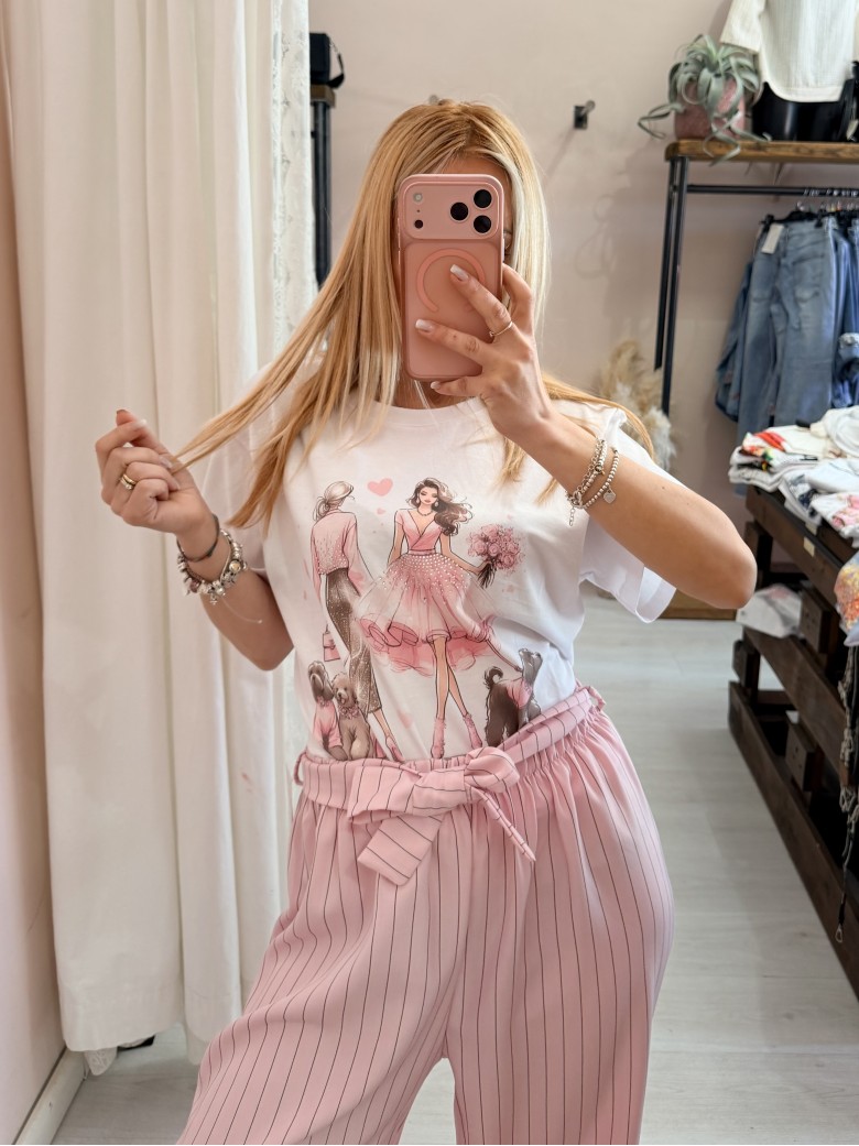 Maglia t shirt ragazze pink