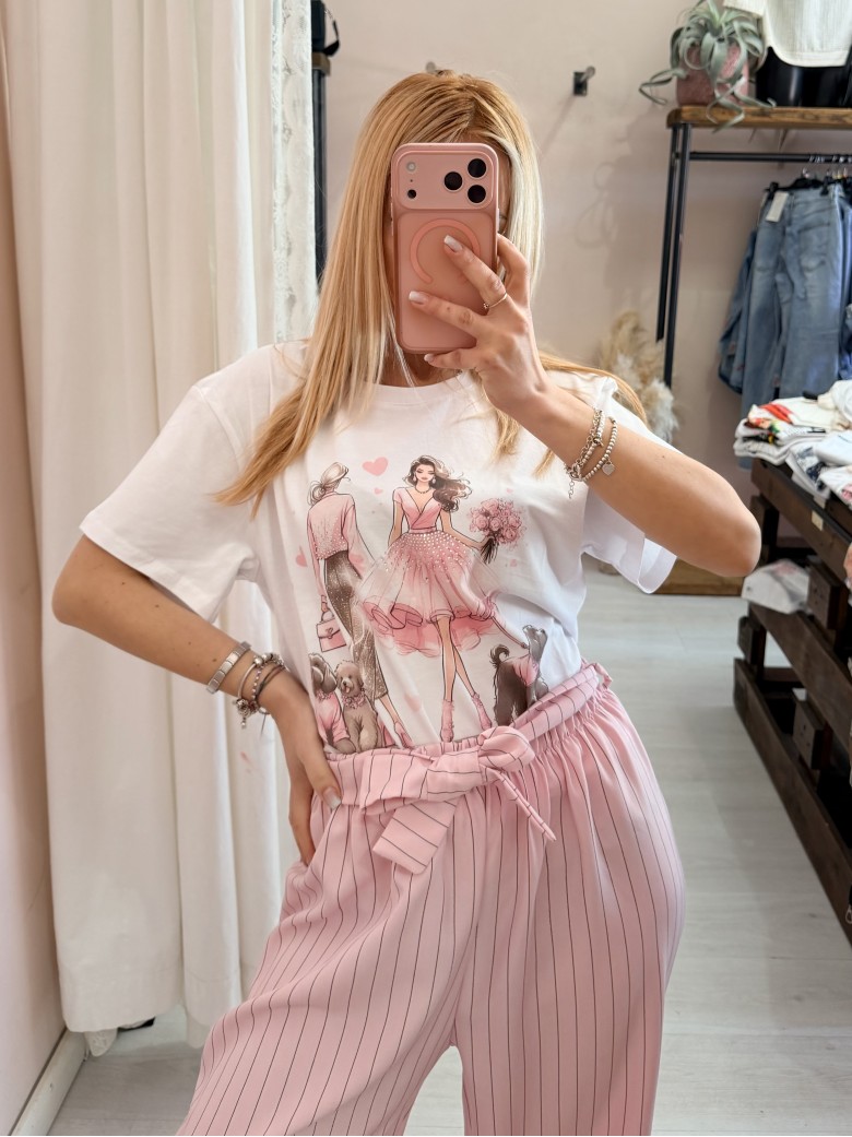 Maglia t shirt ragazze pink