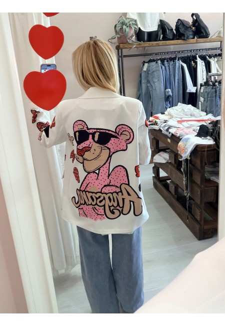 Blazer giacca pantera rosa