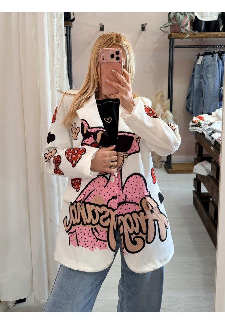 Blazer giacca pantera rosa