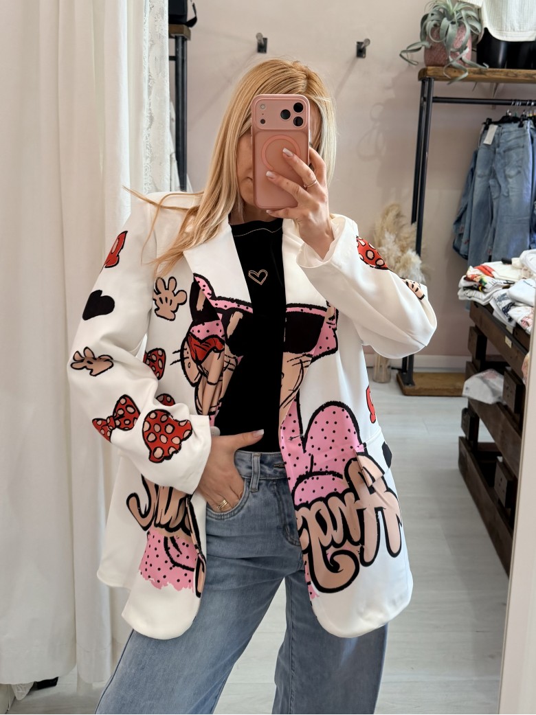 Blazer giacca pantera rosa