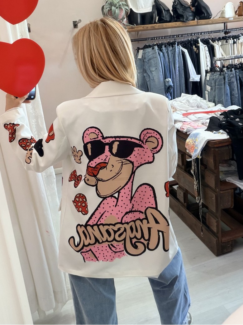 Blazer giacca pantera rosa