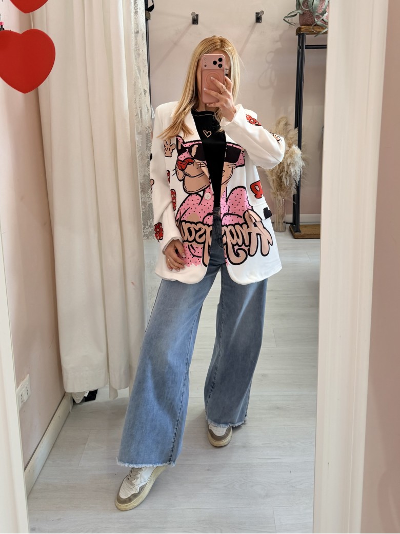 Blazer giacca pantera rosa