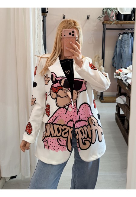 Blazer giacca pantera rosa