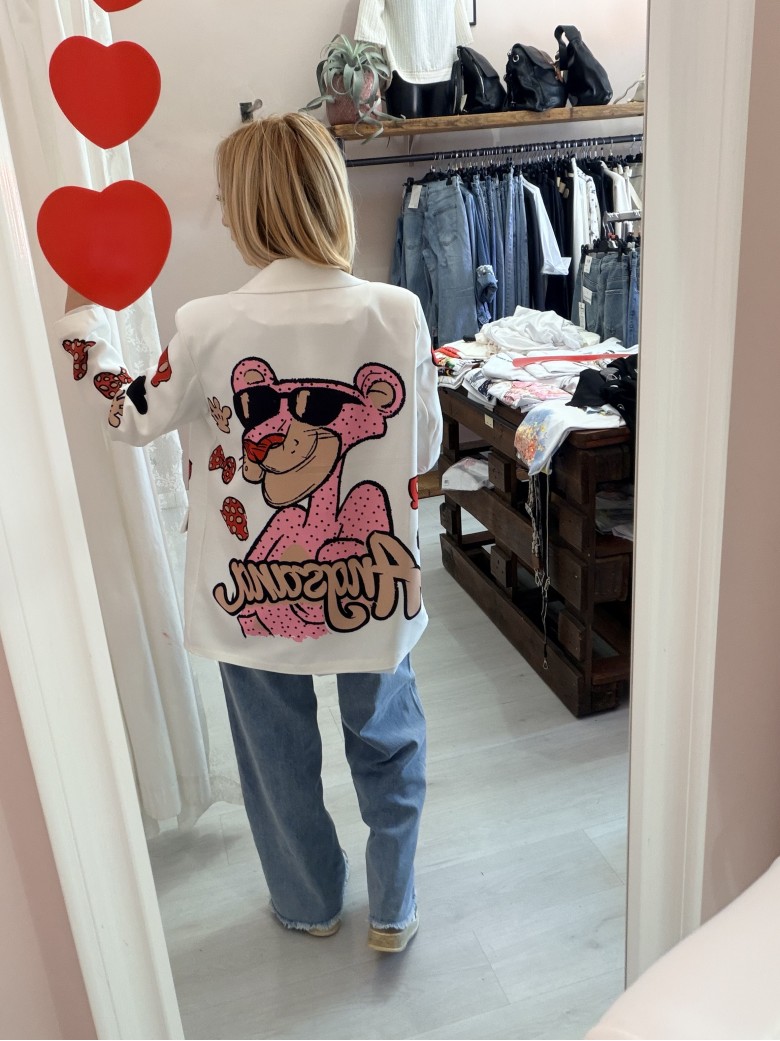 Blazer giacca pantera rosa