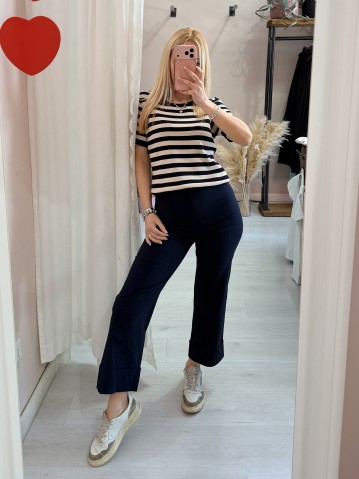 Maglia lisa a righe blu 2