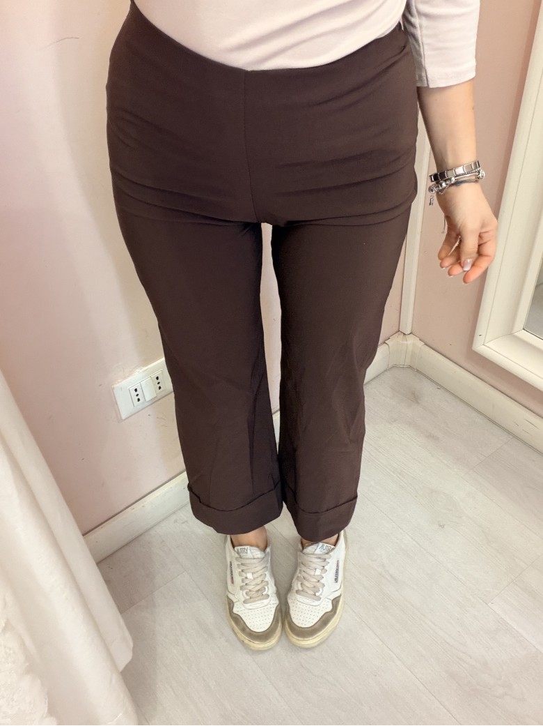Pantaloni elastici LUISA marroni